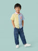 Nautinati Boys' 100% Cotton Multicolour Colourblocked Striped Shirt