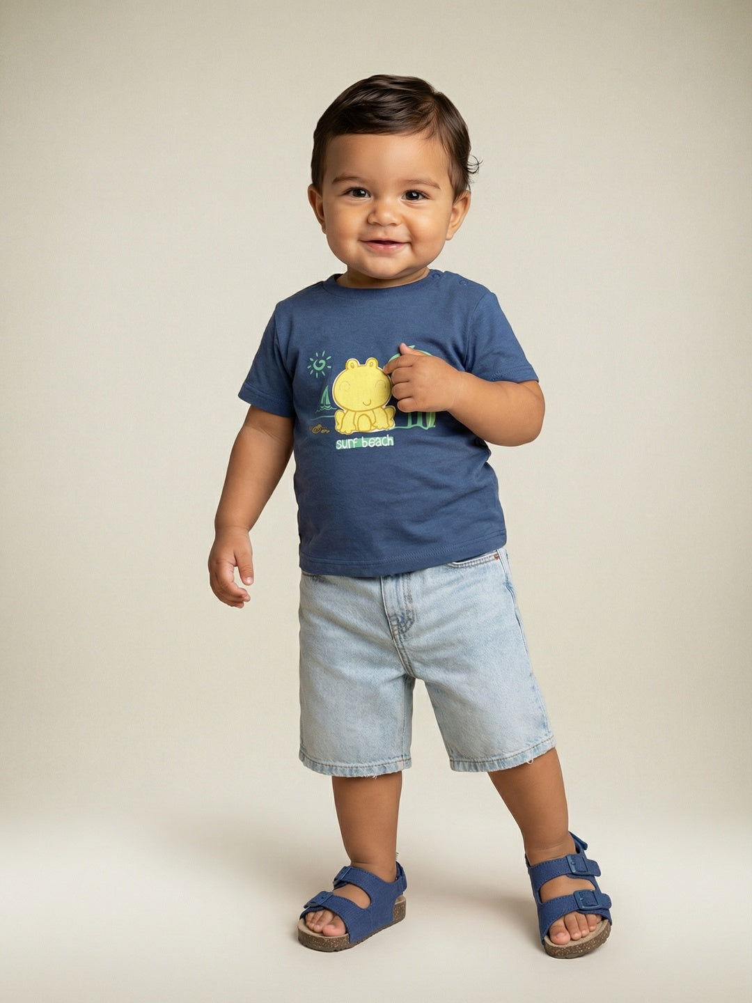 Nautinati Baby Boys' Cotton Pack of 2 Ocean Printed T-shirts