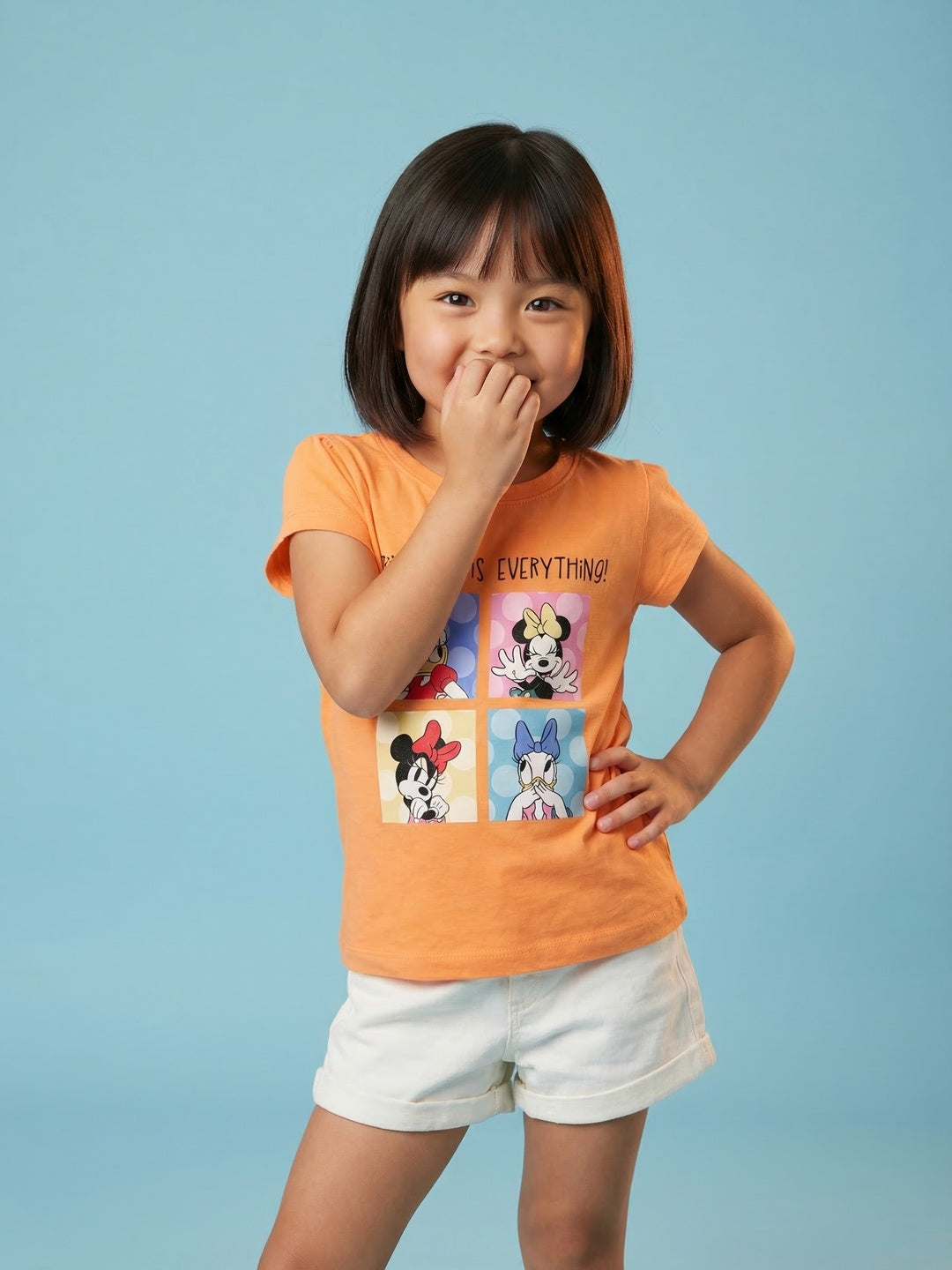 Nautinati Girls' 100% Cotton Crew Neck Disney Minnie Mouse & Friends Printed T-shirt