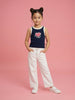 Nautinati Girls' Ribbed 100% Cotton Graphic Printed Tank Top