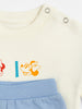 Nautinati White & Blue Typography Sweatshirt Set for Girls