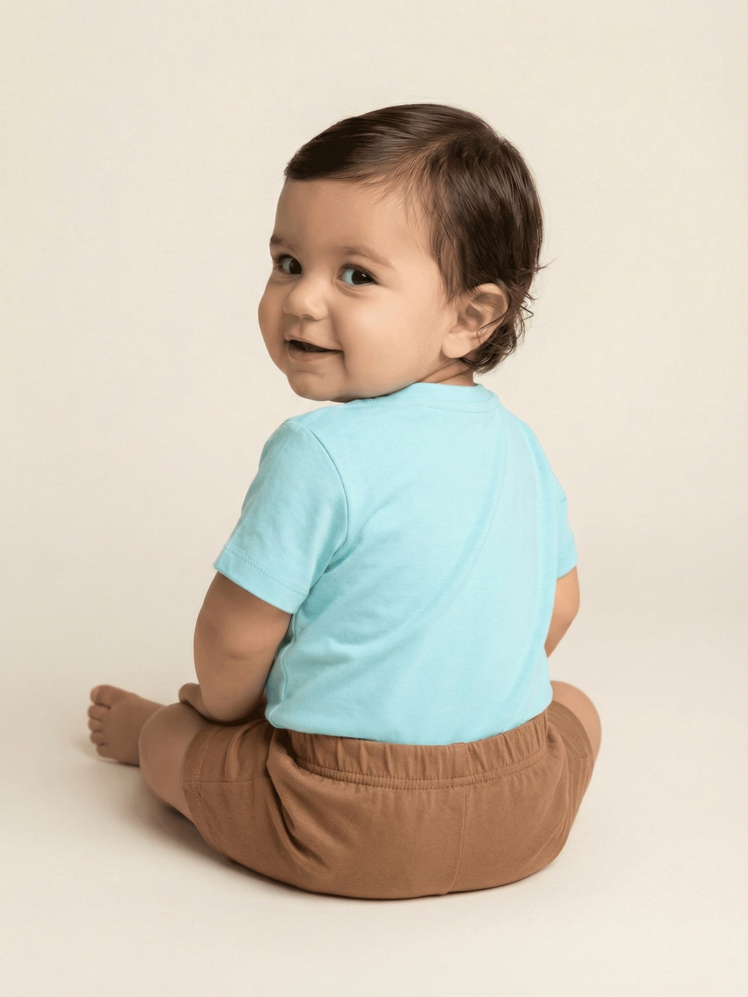 Nautinati Baby Boys' 100% Cotton Pack of 2 Printed Round Neck T-shirts