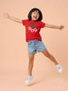 Nautinati Girls' Pack of 2 Cotton Cherry Printed T-shirts
