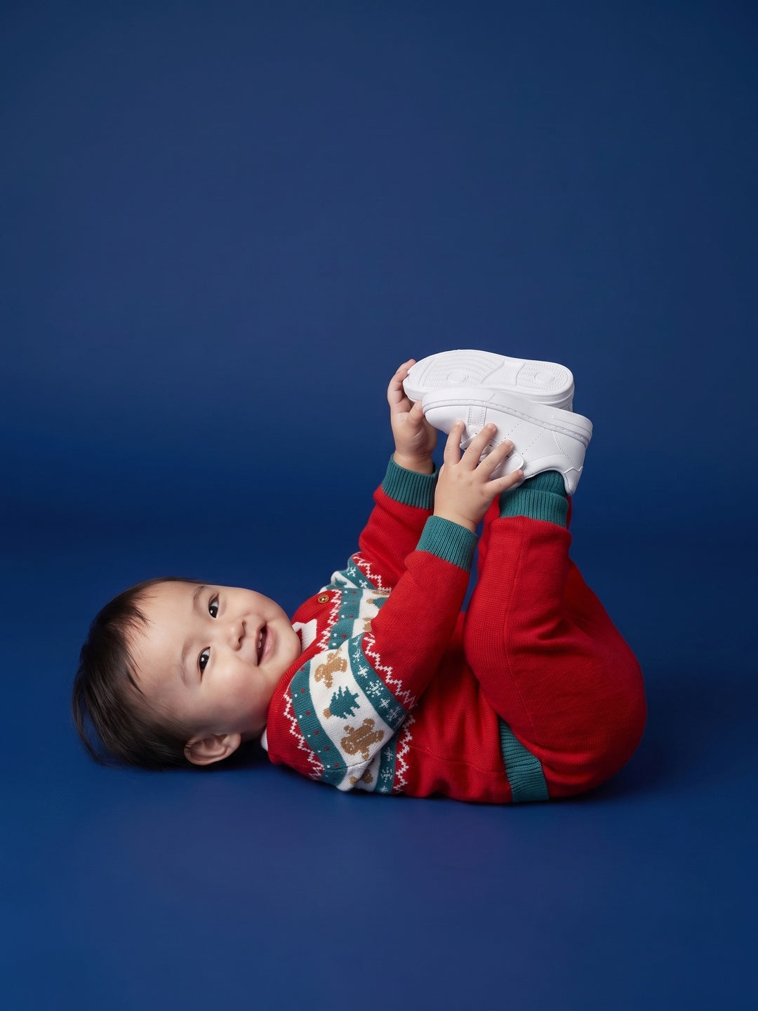 Nautinati Baby Boys Christmas Winter Set with Sweater Joggers and Matching Cap