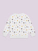 Nautinati White All Over Print Sweatshirt Set For Girls