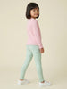 Nautinati Girls' 100% Cotton Pack of 2 Solid & Polka Print Regular Fit Leggings