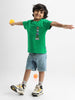 Nautinati Boys' Cotton Marvel Printed T-shirt and Denim Shorts Set for Boys