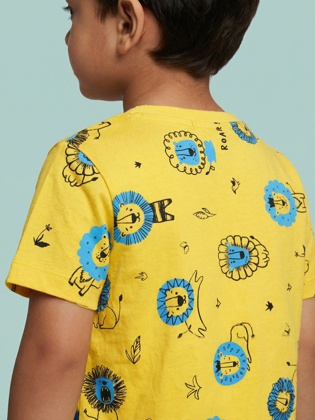 Nautinati Boys' Pack of 2 Cotton Lion Printed T-shirts