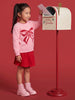 Nautinati Girls Relaxed Fit Fuzzy Bow Knit Sweater with Round Neck and Full Sleeves