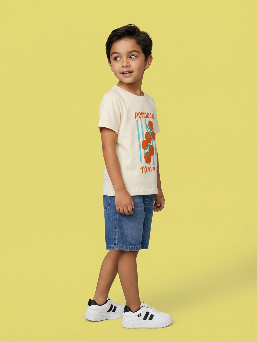 Nautinati Boys' 100% Cotton Pack of 2 Striped & Graphic Crew Neck T-shirts