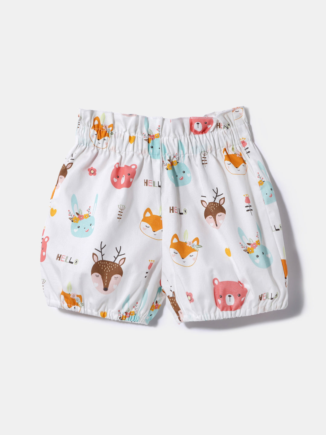 Nautinati Girls' Poplin Cotton Printed Top and Shorts Set |  Age 0 - 2 Years