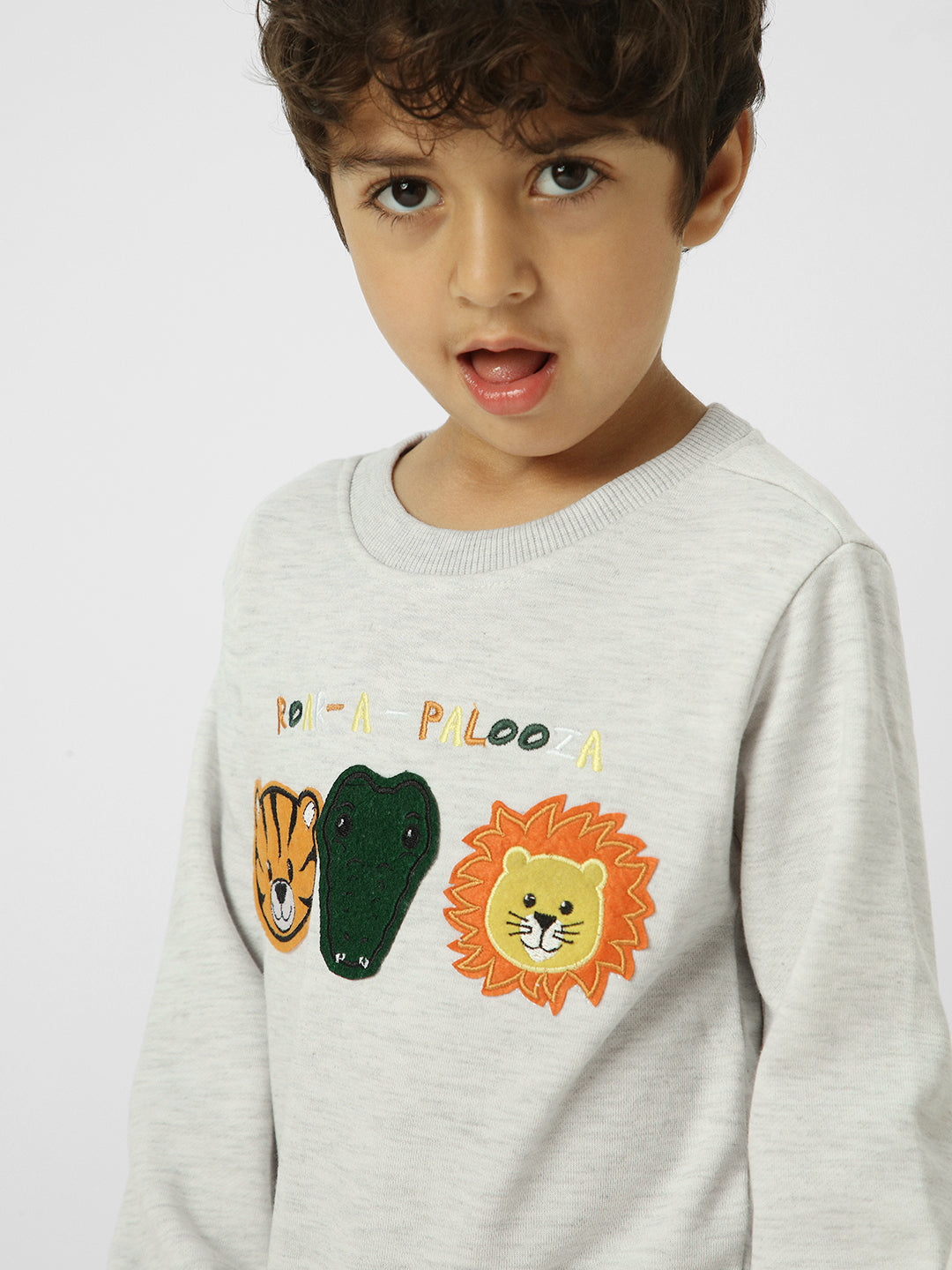 Boys Animal Printed Pullover Sweatshirt