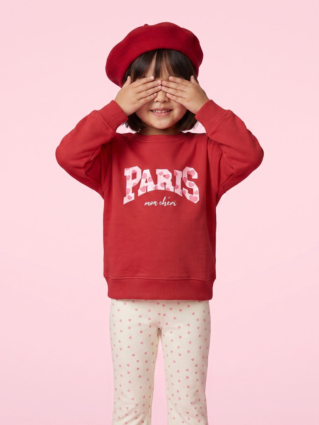 Nautinati Girls Oversized Varsity Puff Printed Sweatshirt and Flared Leggings Set