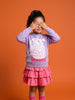 Nautinati Girls Relaxed Fit Poodle & Polka  Round Neck Jacquard Knit Sweater