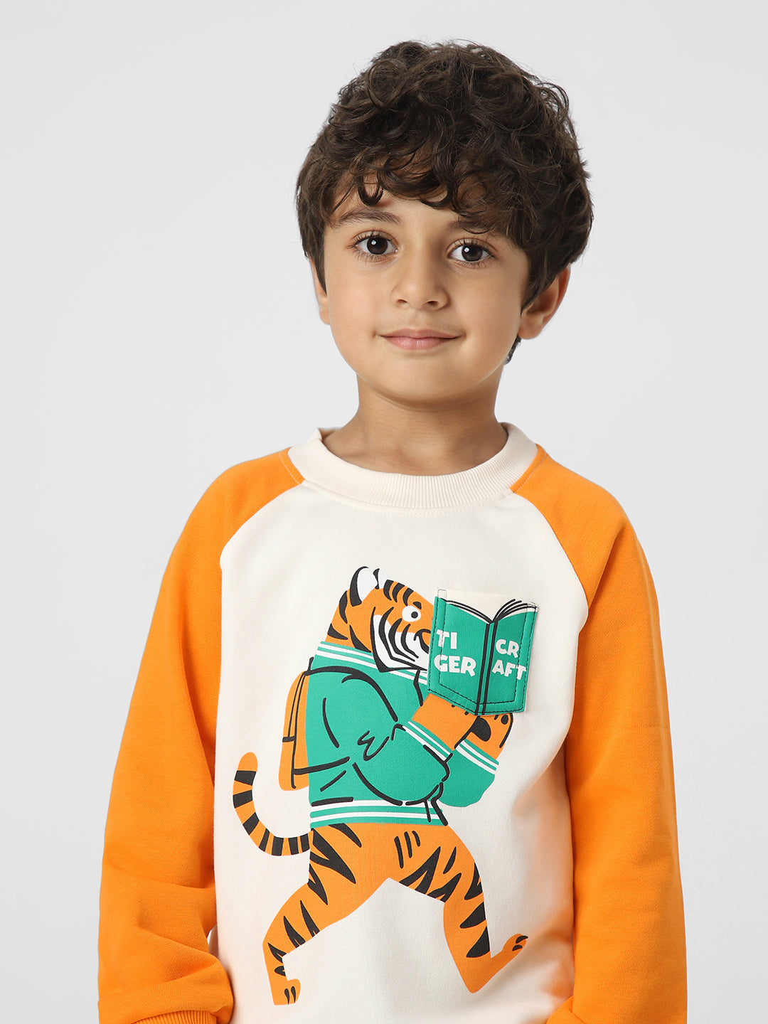 Boys Animal Graphic Printed Sweatshirt With Pocket Detail