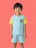 Nautinati Boys Colourblocked Graphic Printed Oversized T-shirt and Shorts Co-ord Set