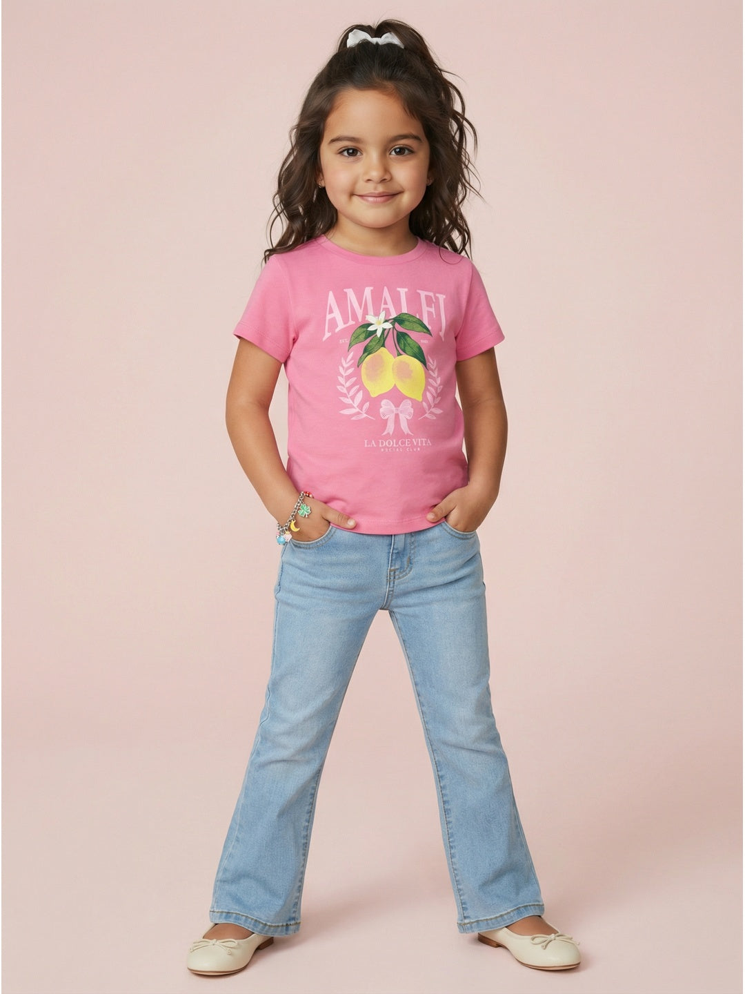 Nautinati  Girls' 100% Cotton Stretchable Bootcut Ice-blue Wash Essentials Jeans