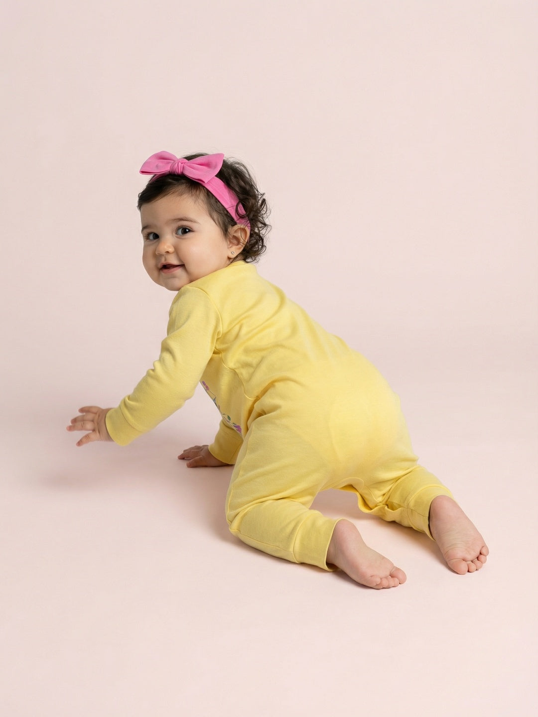 Nautinati Baby Girls' 100% Cotton Pack of 2 Printed Sleepsuits