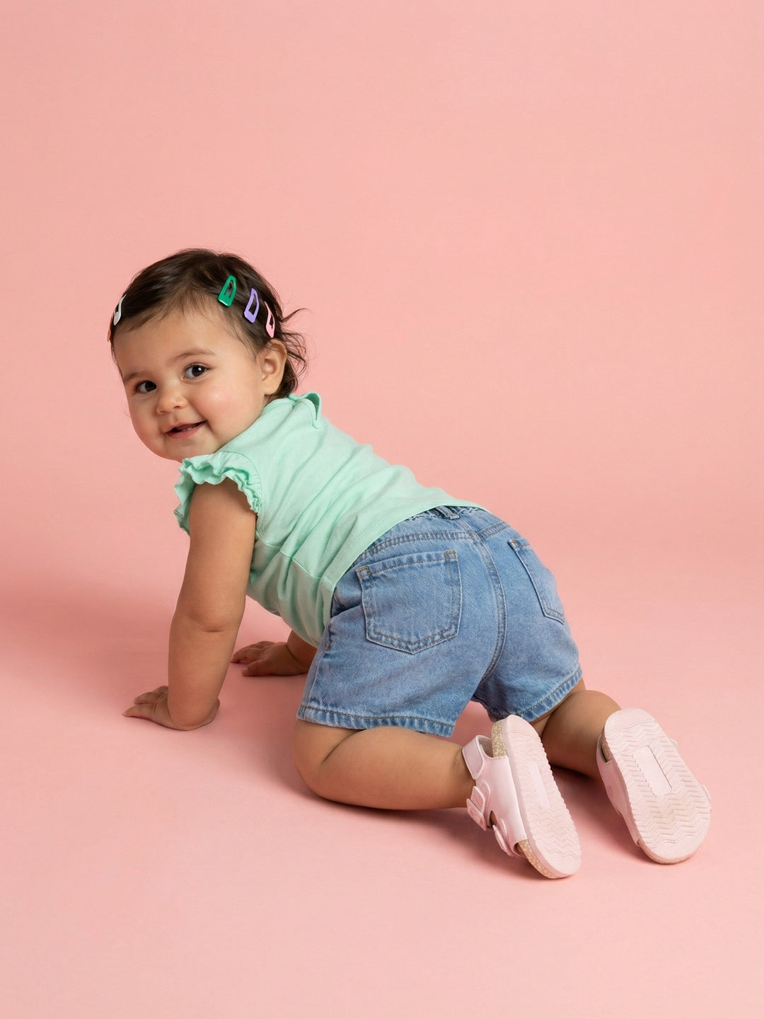 Nautinati Baby Girls' 100% Cotton Pack of 2 Disney Minnie Mouse Graphic & All-over Print Tops