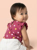 Nautinati Baby Girls' 100% Cotton Pack of 2 Bow & Heart Graphic & All-over Print Tops