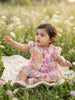 Nautinati Baby Girls' All-over Multicolour Floral Print A-line Pleated Dress with Cotton Lining