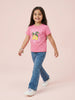 Nautinati  Girls' 100% Cotton Stretchable Bootcut Mid-blue Wash Essentials Jeans