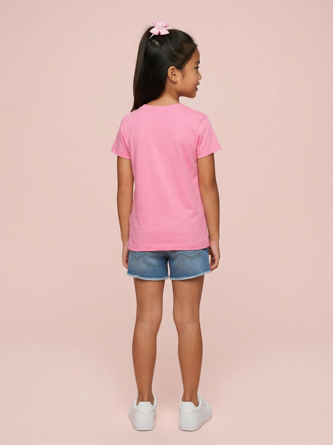 Nautinati Girls' 100% Cotton Pack of 2 Solid Essentials Crew Neck T-shirts
