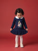 Nautinati Baby Girls Santa Christmas Sweatshirt Dress with Peter Pan Collar