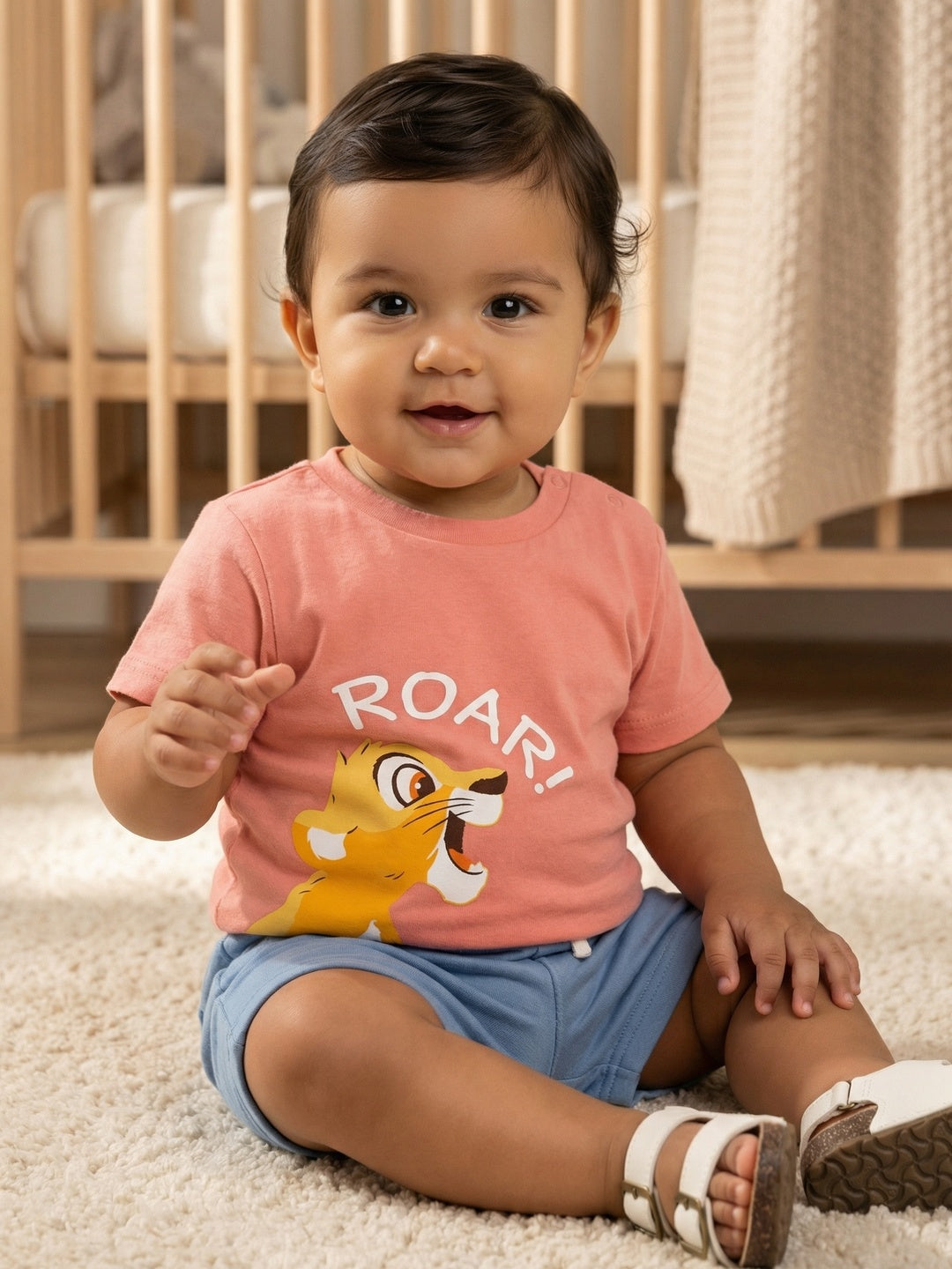 Nautinati Boys' Cotton Disney King Simba Printed T-shirt