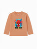 Nautinati Pack Of 2 Pink & Brown Spiderman T-Shirts For Boys