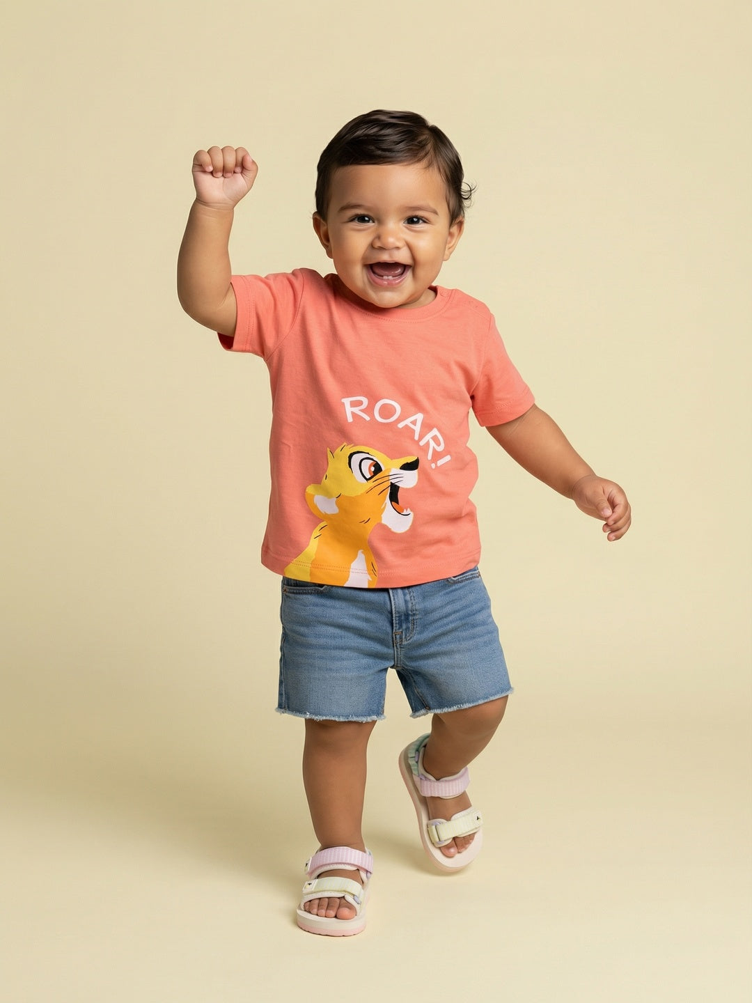 Nautinati Boys' Cotton Disney King Simba Printed T-shirt