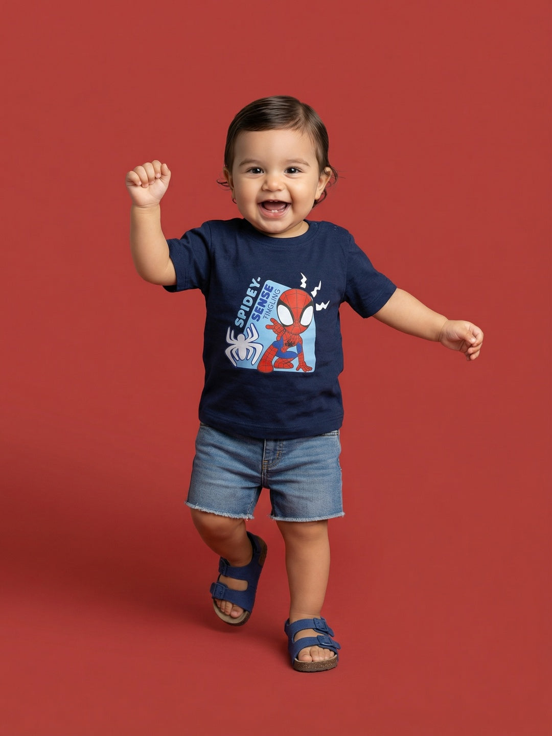 Nautinati Boys' Cotton Marvel Spiderman Printed T-shirt