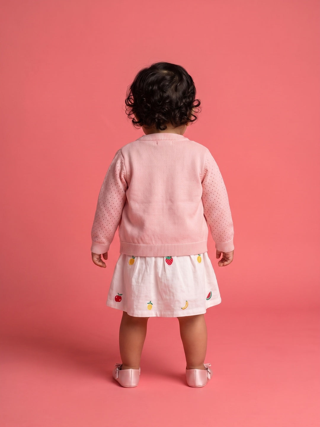 Nautinati Baby Girls Floral Knit Sweater, Age 3 Months -2 Years