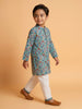 Nautinati Boys' Cotton Festive Kurta and Pyjama Set | Block Print Kurta | Age 2-10 Years (No Return | No Cancellation)