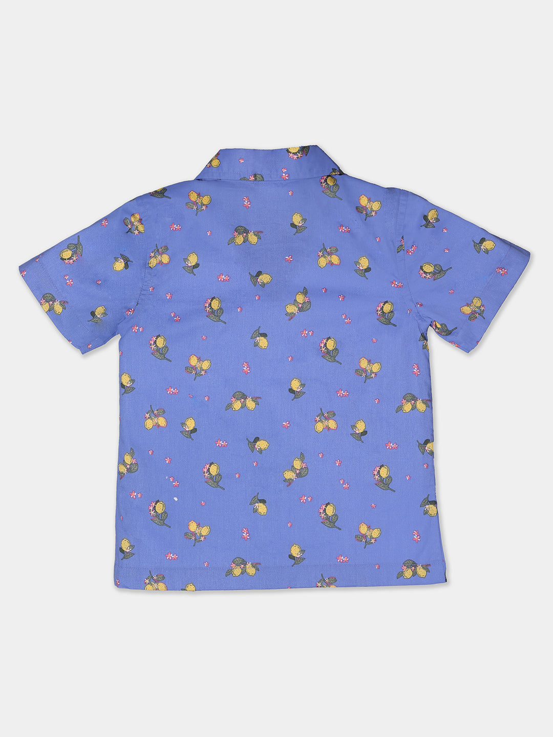 Nautinati Blue Shorts With Printed Shirt Set For Boys