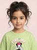 Nautinati Girls Minnie Mouse Printed Regular Fit Round Neck T-shirt and Shorts Co-ord Set