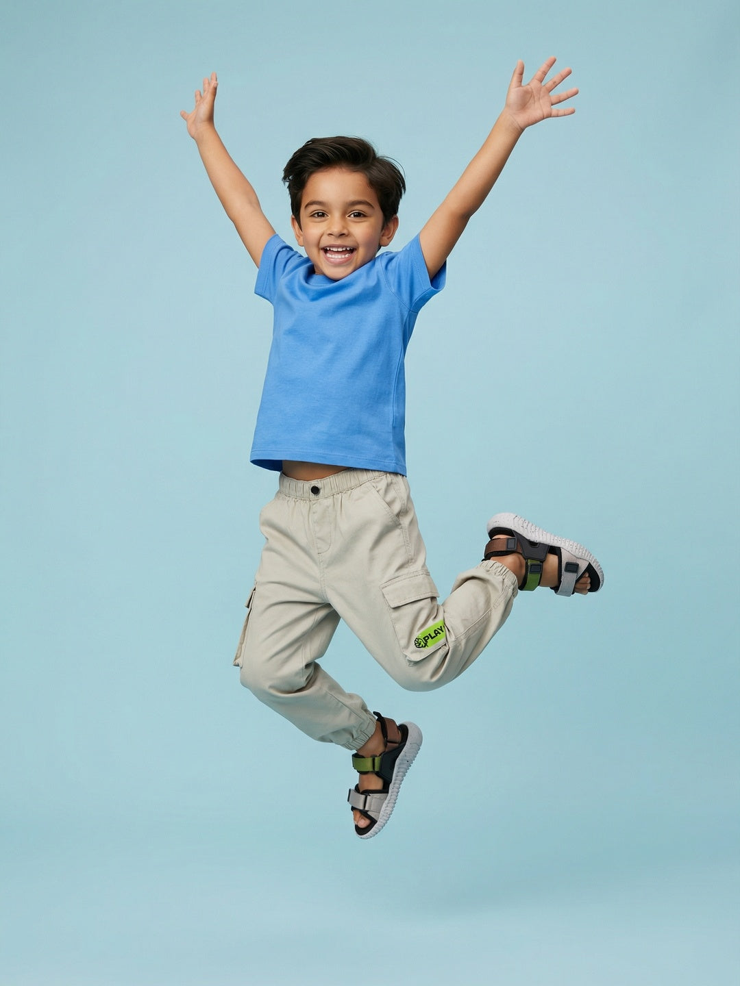 Nautinati Boys' 100% Cotton Woven Graphic Cargo Joggers