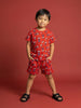 Nautinati Boys Spiderman Printed Regular Fit Round Neck T-shirt and Shorts Co-ord Set