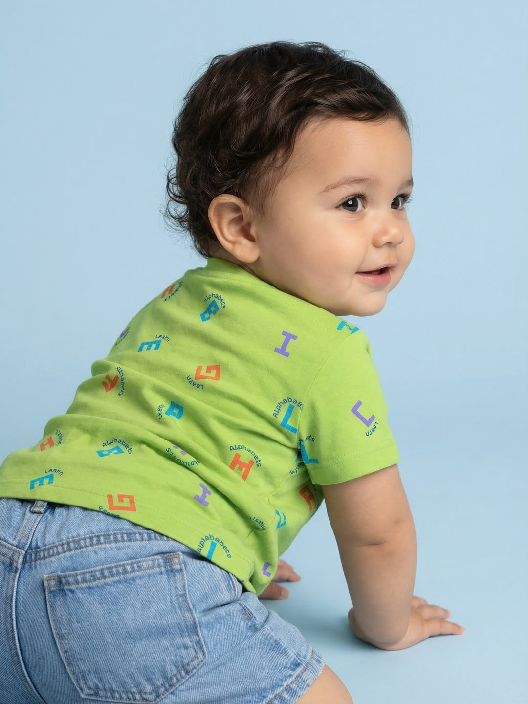 Nautinati Baby Boys' 100% Cotton Pack of 2 Dinosaur Print Crew Neck T-shirts