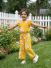 Nautinati Girls' Cotton All-over Floral Printed Ruffled Top & Trousers Co-ord Set