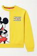 Nautinati Yellow and White Mickey Mouse Print Sweatshirt for Boys