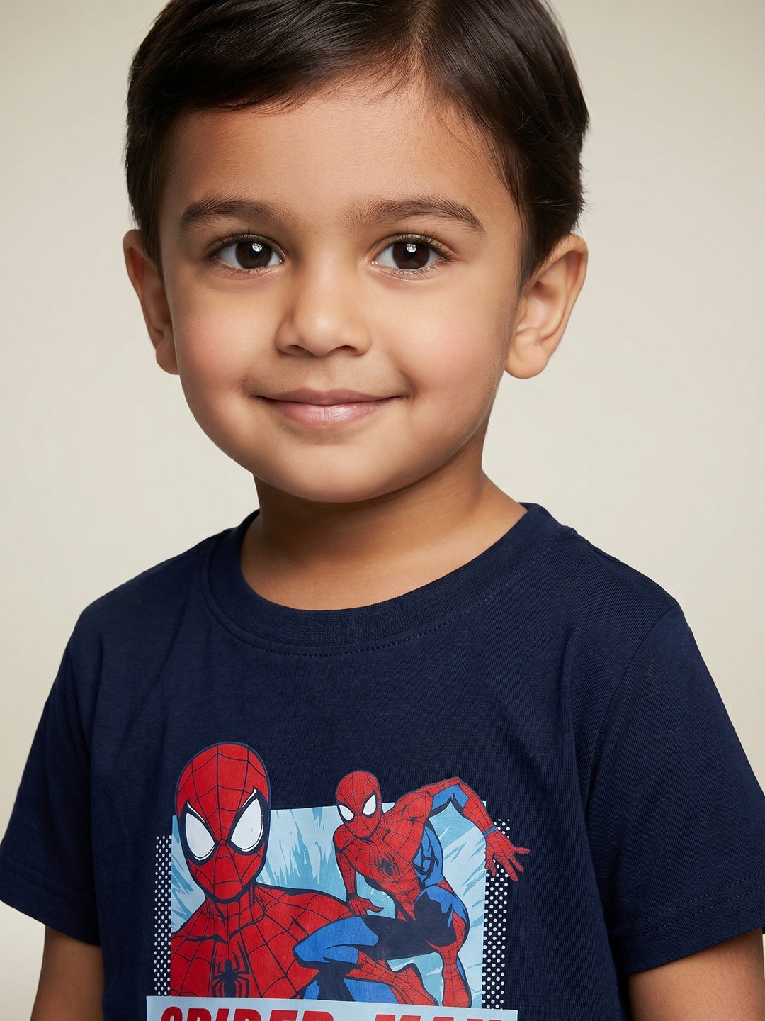 Nautinati Boys Pure Cotton Pack of 2 Marvel Spiderman Printed Crew Neck T-shirts