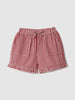 Nautinati Pink & White Graphic Printed T-shirts and Chequered Shorts for Infant Girls