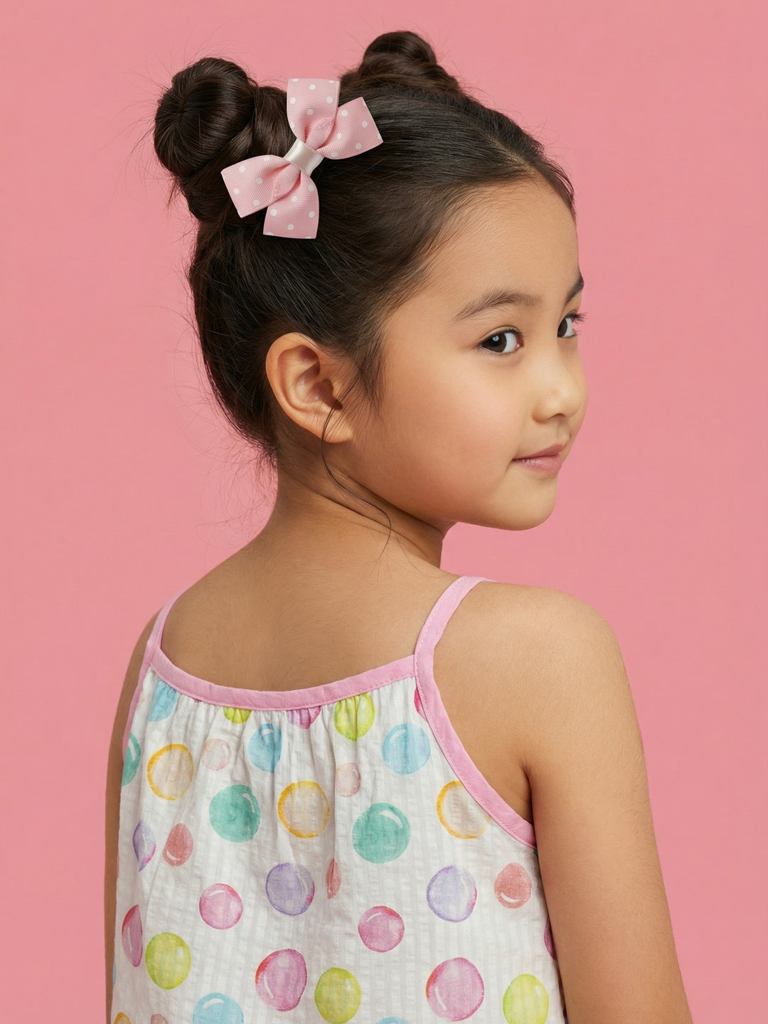 Nautinati Girls 100% Cotton Strappy All-over Polka Dot Print jumpsuit