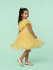 Nautinati Girls' Fit & Flare Holographic Foil Printed Mesh Party Dress