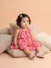 Nautinati Baby Girls All-over Heart Print A-line Strappy Tiered Dress with Bow
