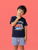 Nautinati Boys Cars Printed Regular Fit Round Neck T-shirt and Shorts Clothing Set