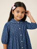 Nautinati  Girls All-over Polka Dot Printed Regular Fit Denim Dress