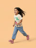 Nautinati Girls' 100% Cotton Disney Minnie & Figaro Garden Graphic Oversized Crew Neck T-shirt