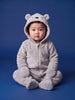 Nautinati Baby Boys Regular Fit Hooded Koala Fur Sleepsuit with Front Zip